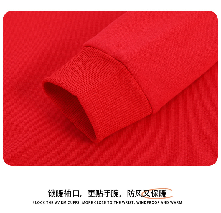 秋冬款红色新年亲子装 加绒帽衫卫衣全家装 2024红色过年服亲子装详情19
