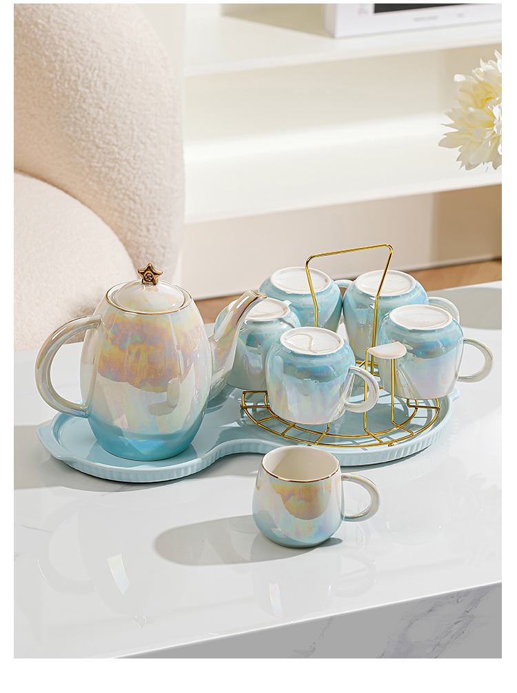 96N少女心陶瓷水杯家用套装客厅茶具杯子茶杯感轻奢乔迁结婚详情8