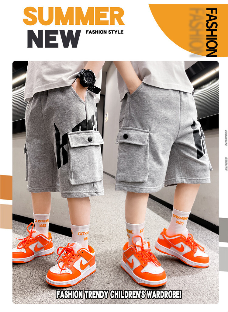 The 2022 new summer loose and stylish cotton capri shorts for boys are a trend of casual summer pants for middle-aged children pic 12