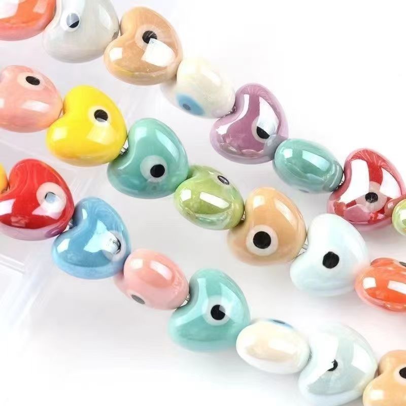 Simple and colorful ceramic pearlescent surface fish five-petal flower beads scattered beads diy handcrafted beaded bracelet decoration accessories pic 28