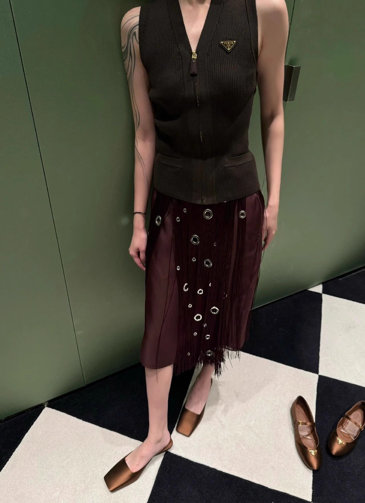 羊皮版~法式方头三角跟穆勒凉拖鞋女夏季真皮包头半拖鞋粗跟半托详情27