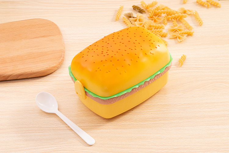 迷你创意汉堡便当盒小红书同款三层可爱搞怪便携学生外带水果餐盒详情17