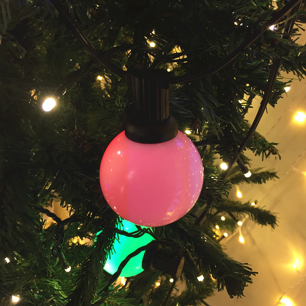 Venta directa de fábrica led colored lights string al aire libre RGB big ball lights string decorative wedding holiday lights string christmas lights pic 4