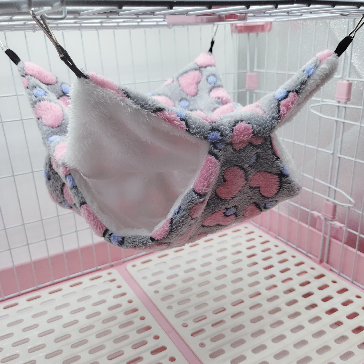 蜜袋鼯保暖双层夹层吊床小宠吊床悬挂式松鼠睡袋宠物用品仓鼠吊床详情12