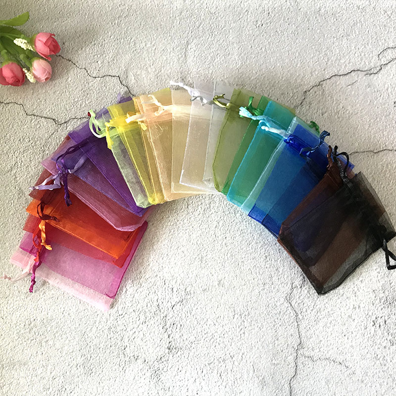 网纱袋抽绳束口袋饰品袋护肤小样试用装包装纱袋礼品袋喜糖袋多色详情2