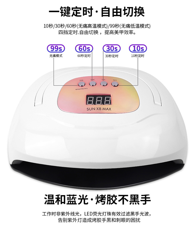 Cross-border factory direct sales 150W dual-source UV nail lamp, LED phototherapy machine, quick-drying hand phototherapy machine shanilak pic 5