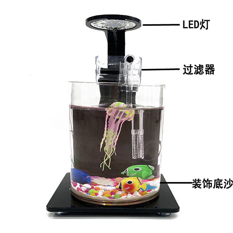 Ecological bottle micro-landscape, small office desktop, fish tank landscaping, fighting fish, glass tank, aquarium living room creativity pic 4