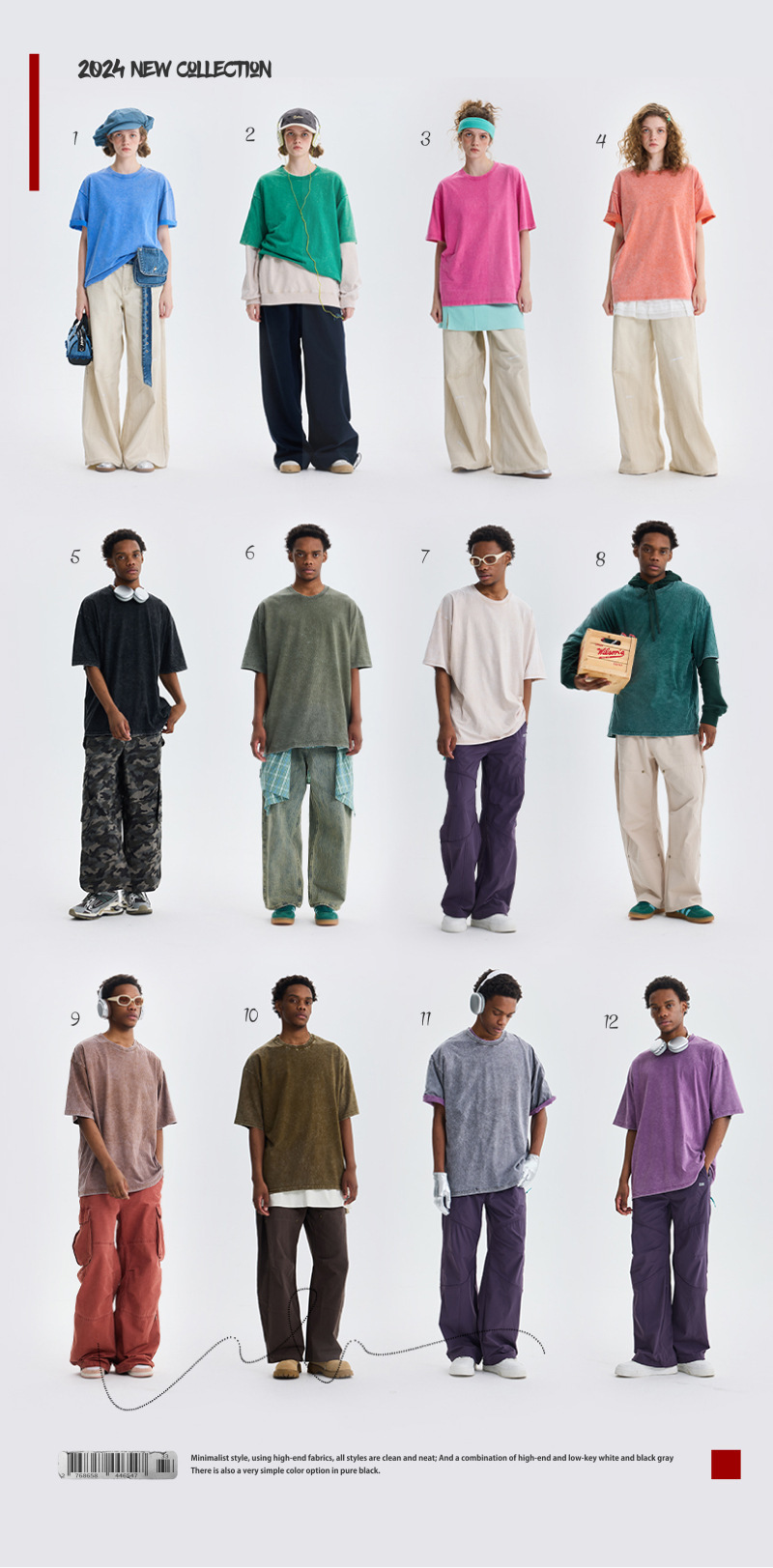 美式高街水洗做旧宽松纯棉男女夏季复古潮牌短袖 T 恤详情5