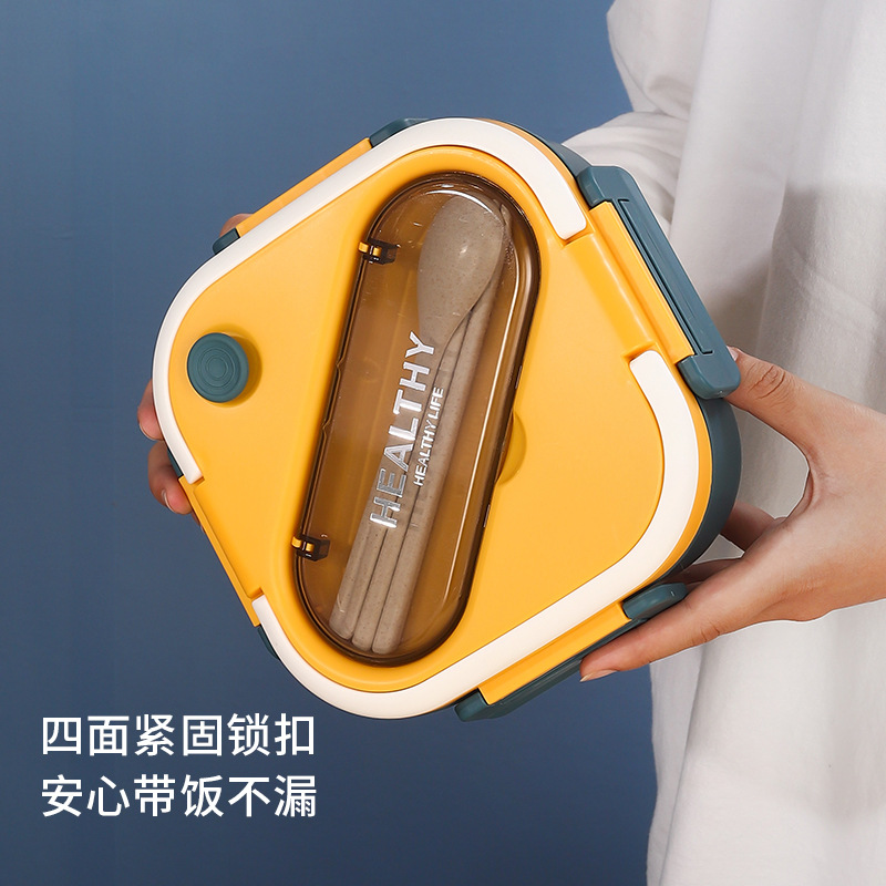Factory direct sales square lunch boxes, Japanese and Korean student lunch boxes, portable compartments for office workers, microwave oven-safe pic 11