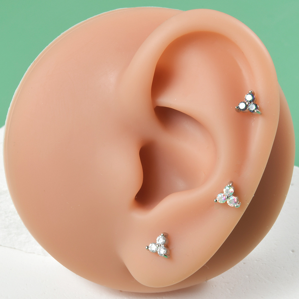 跨境澳宝唇钉 三角爪形锆石不锈钢内螺纹耳钉电镀多色内牙耳骨钉详情16
