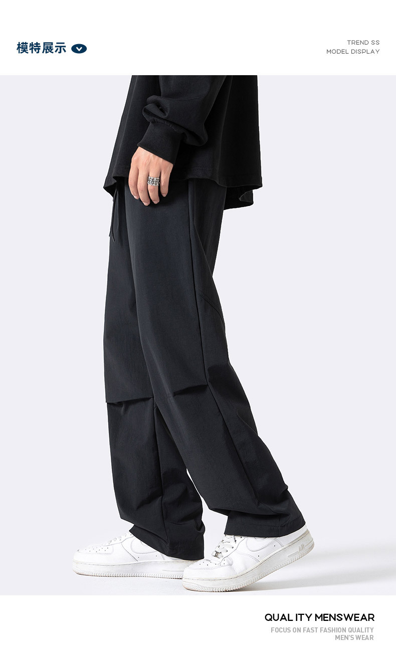 美式降落伞兵裤子男士秋季新款ins潮牌直筒长裤多巴胺宽松休闲裤详情8