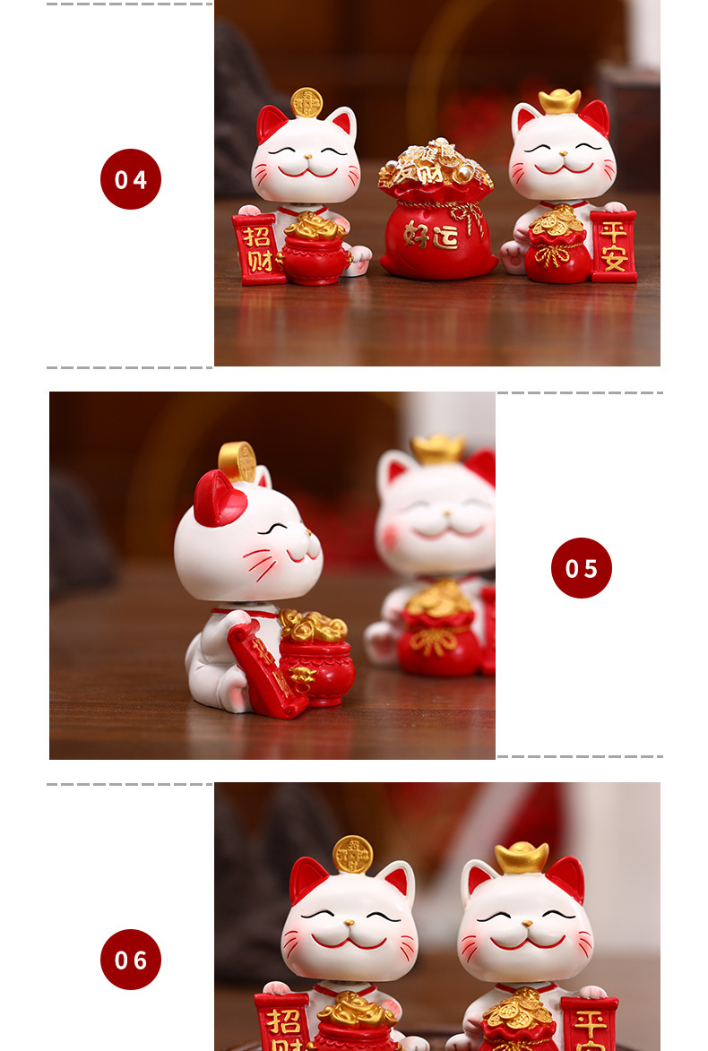 Creative home decorative items, resin handicrafts, shaking head money cat, cute cat, car center console decorative items pic 7