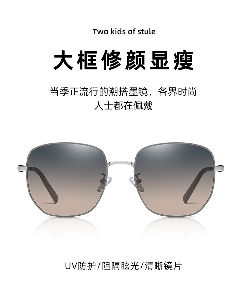 女士大框太阳镜 方形偏光墨镜女个性大框遮阳镜高清偏光墨镜现货详情5