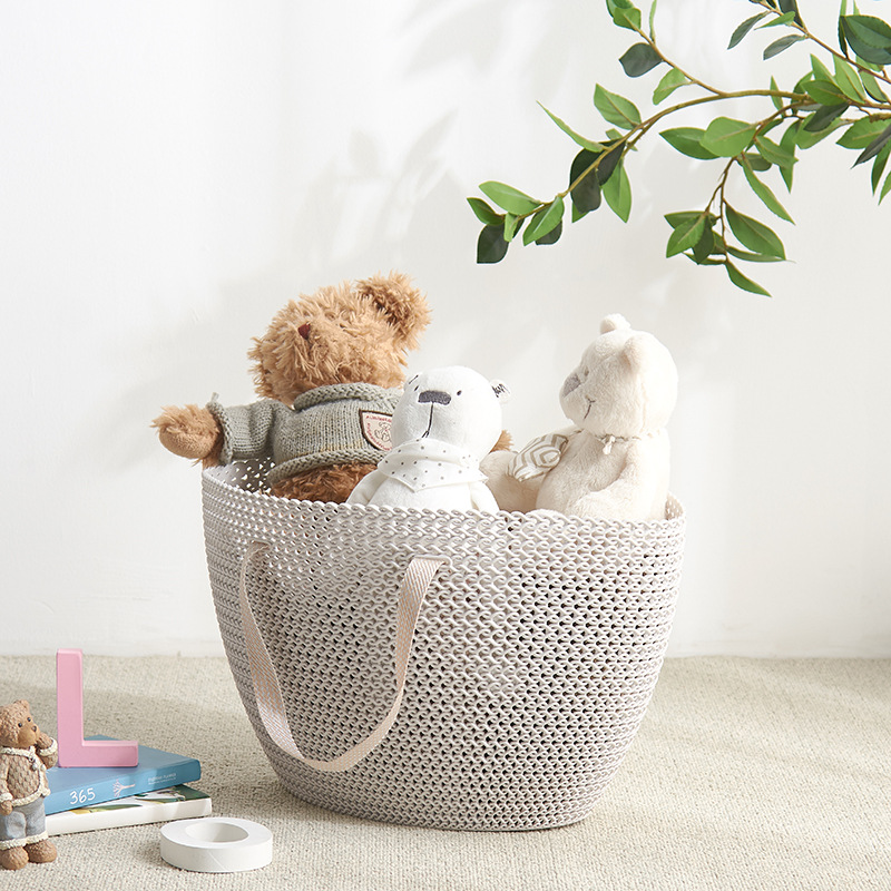 1277 new product manufacturer shopping basket, imitation rattan plastic rattan storage basket, fashionable pic 2