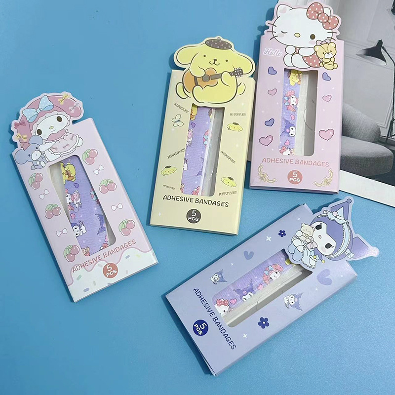 Sanrio Kuromi Band-aid box set: 5 pieces of waterproof and breathable band-aids for students and children, wound patches, and hemostatic patches pic 10