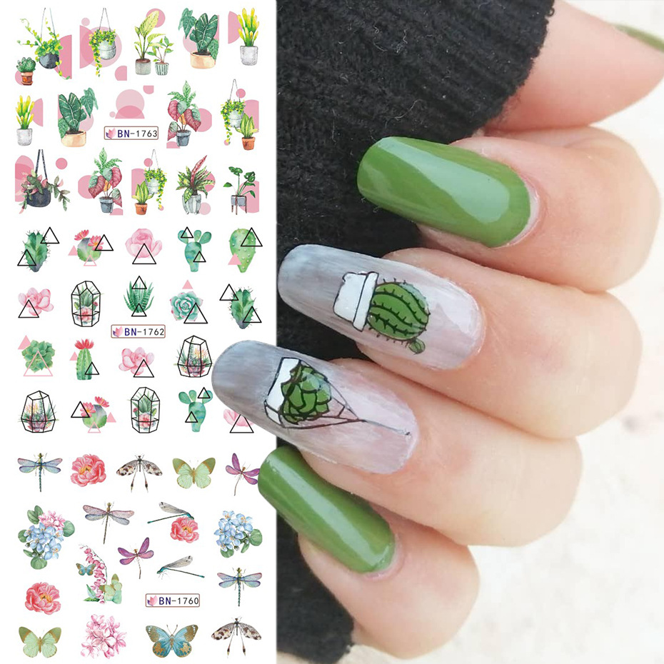New cross-border nail stickers for ins Spring and summer: Colorful floral, fruit, butterfly, fresh watermark nail stickers pic 3