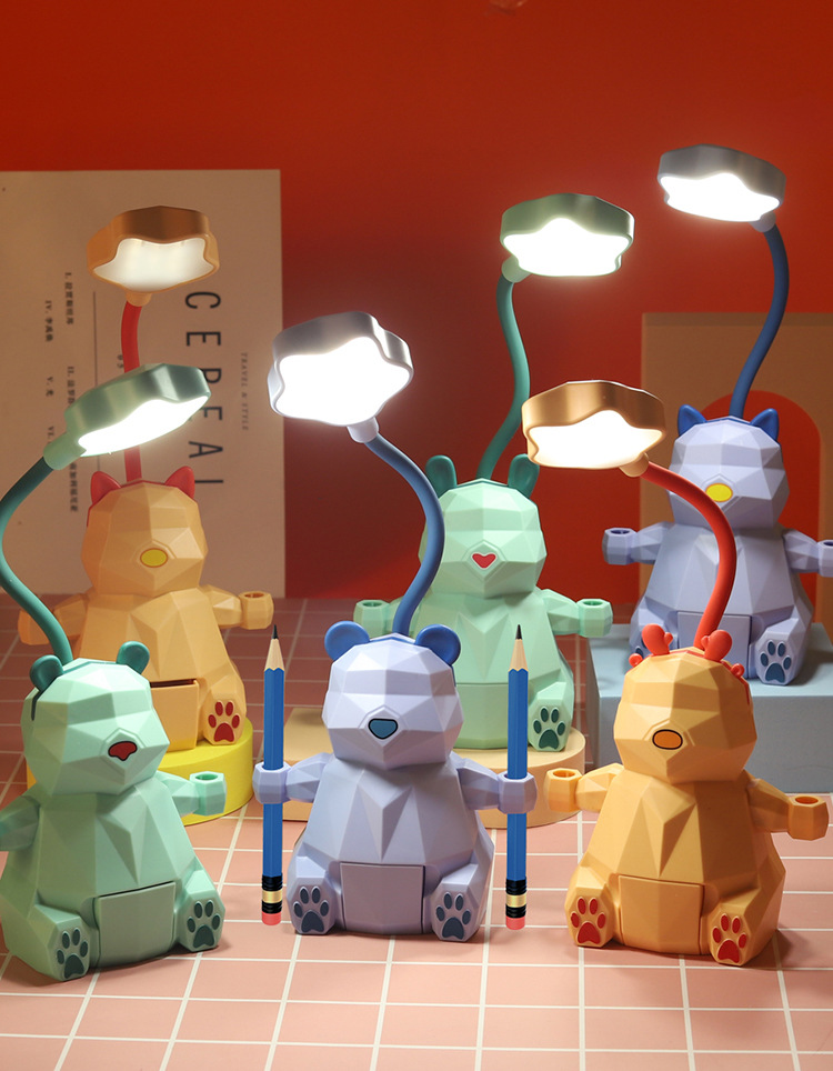 收纳台灯学生阅读灯卡通led护眼学习灯卧室折叠充电小台灯带手机支架详情18