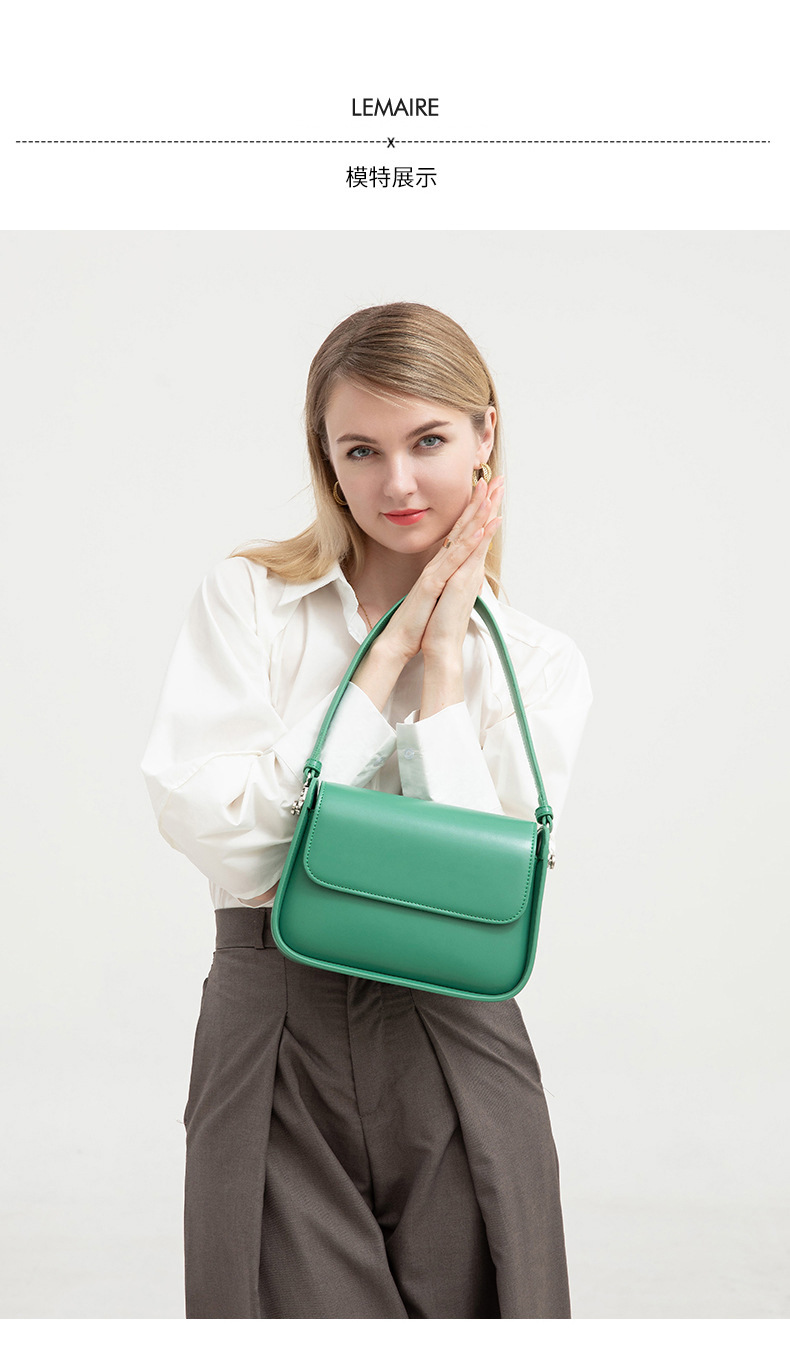 跨境新款2024秋季复古马鞍包小方包女百搭高档真皮感手提斜挎包包详情17