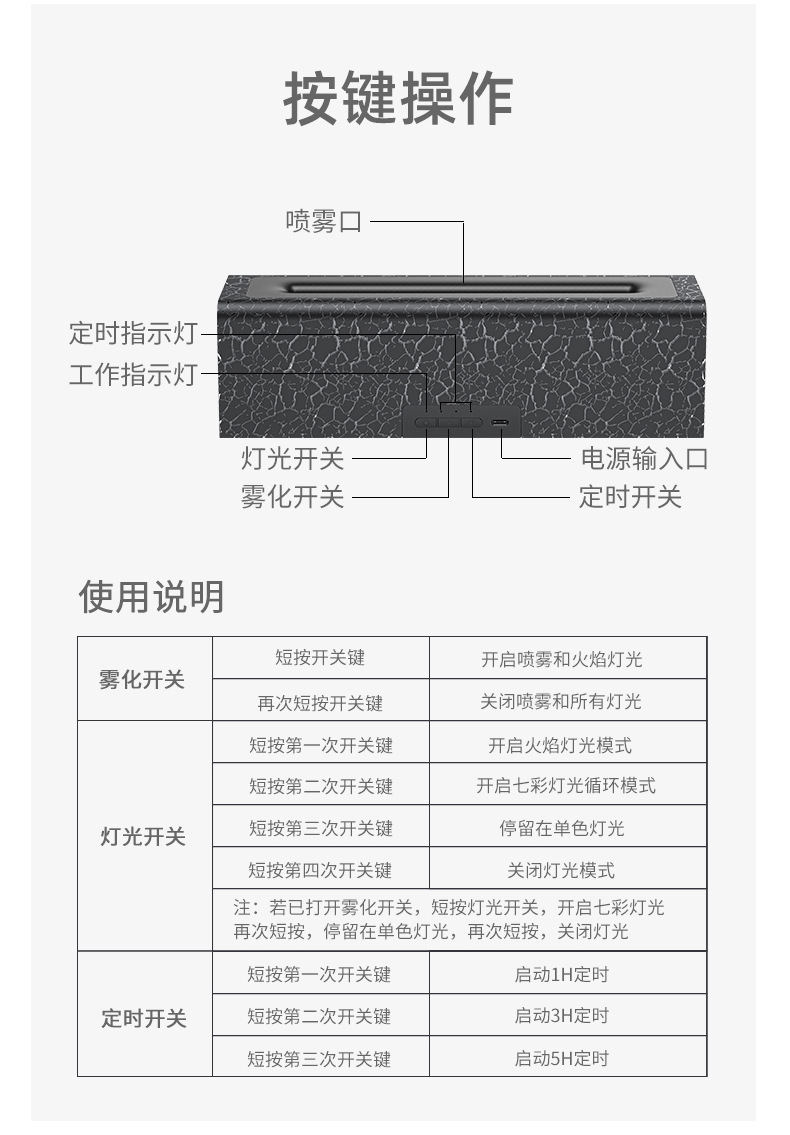New Lava simulation flame aroma diffuser, usb home seven-color ambient light, air atomization aroma diffuser, cross-border pic 15