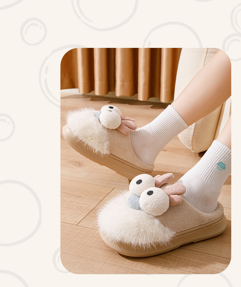 2024新款棉拖鞋女秋冬季室内家居保暖毛绒卡通情侣厚底棉拖男冬季详情10
