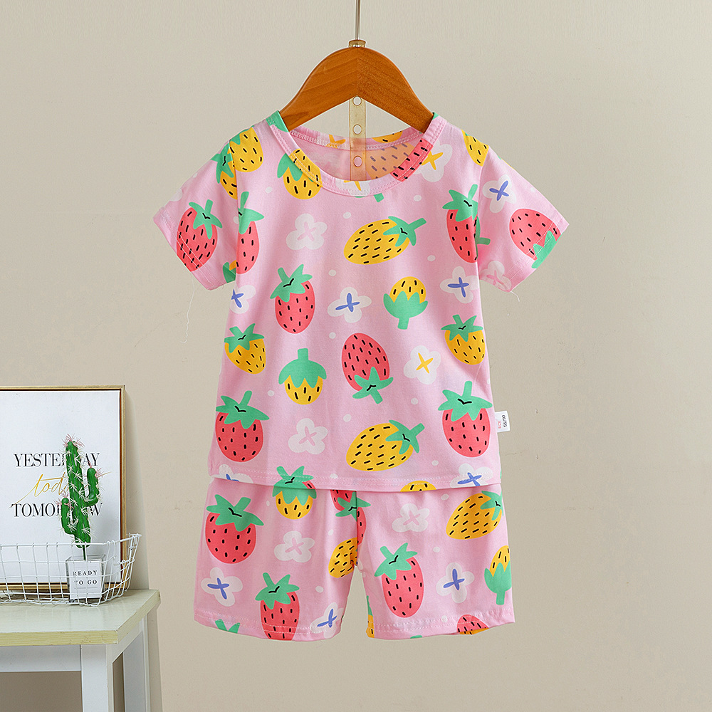 儿童短袖套装 棉夏季男童夏装服装 韩版宝宝衣服女童t恤童装批发详情8