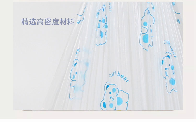 卡通印花抽绳式垃圾袋大卷100只 一次性家用加厚厨房加大小熊垃圾详情5