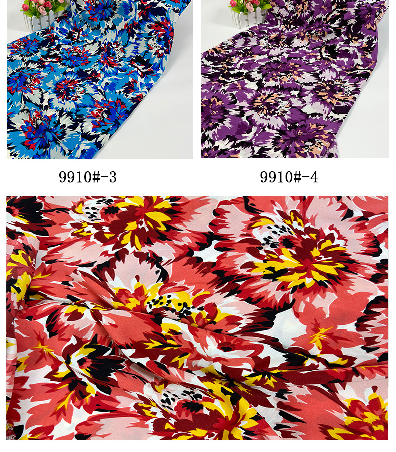 Fashionable tie-dyed printed polyester fabric dress, plain weave forged printed fabric in stock, large print broken card printed fabric pic 14