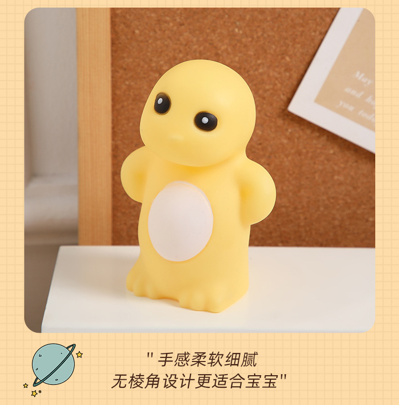 小奶龙小夜灯摆件搪胶卡通公仔床头发光摆件夜市摆摊创意小灯玩具详情9