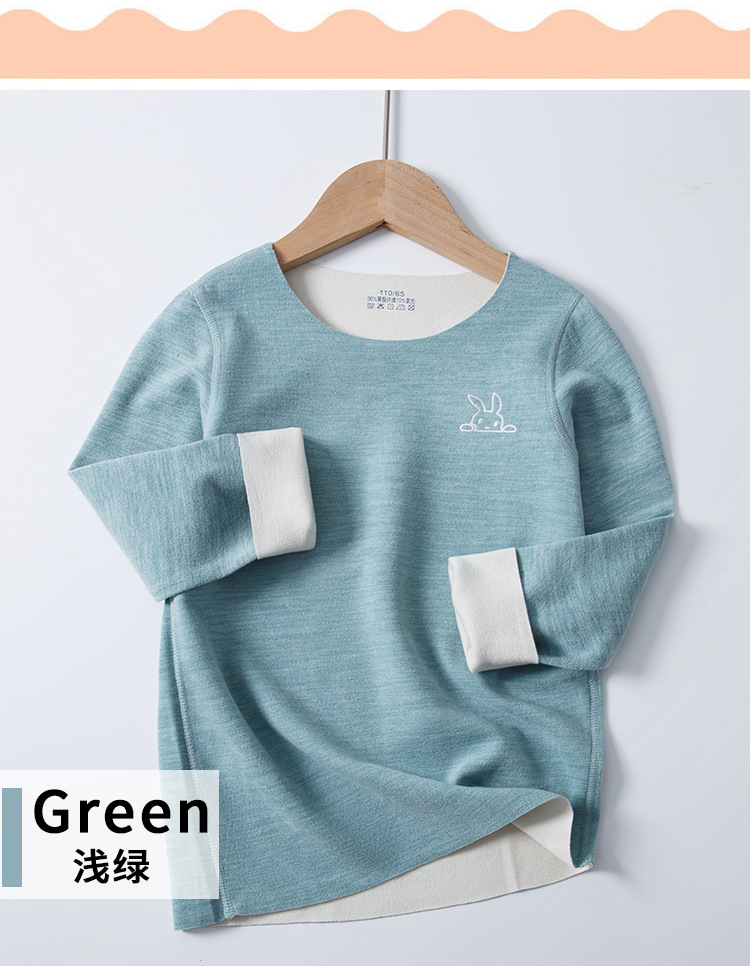 儿童无痕打底保暖上衣秋冬男女童AB面德双面绒单件长袖秋衣拼2详情16