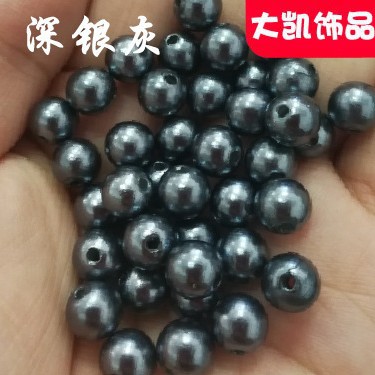Through-hole pearl grass green jewelry accessories ABS imitation pearl perforated Yiwu manufacturer cut thread pearl string beads perforated round beads pic 8