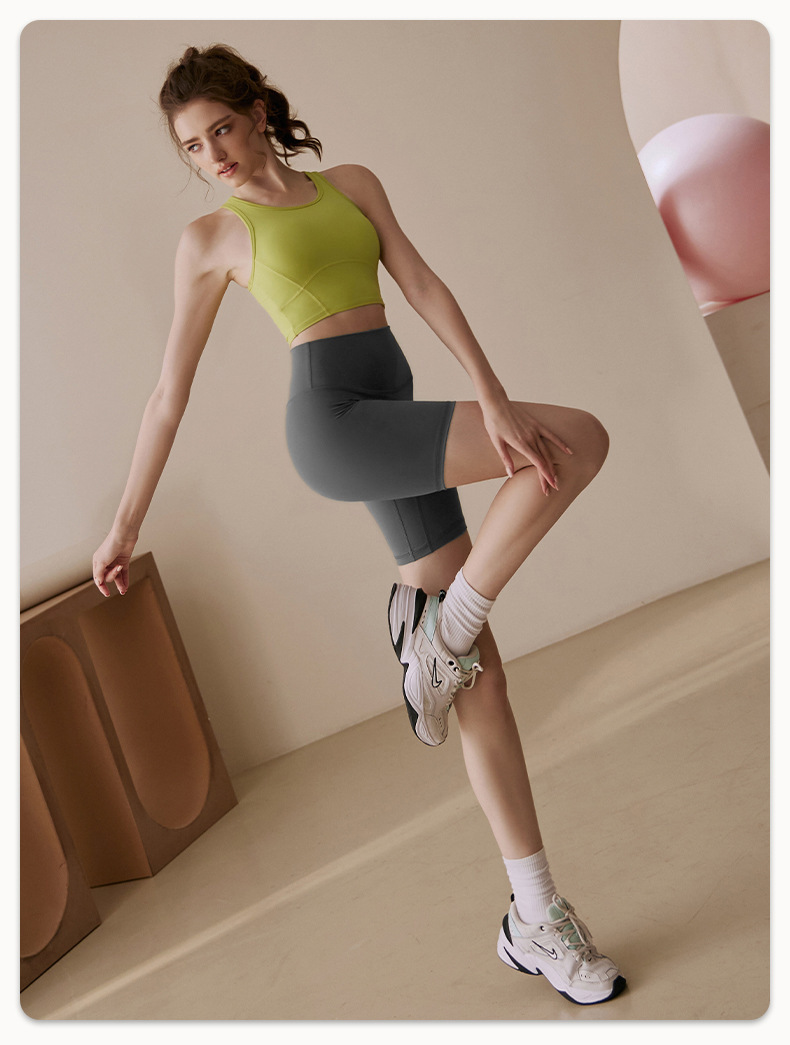 lulu sports shorts for women wholesale summer running sports anti-exposure base high-elasticity tight yoga three-inch pants for women pic 14