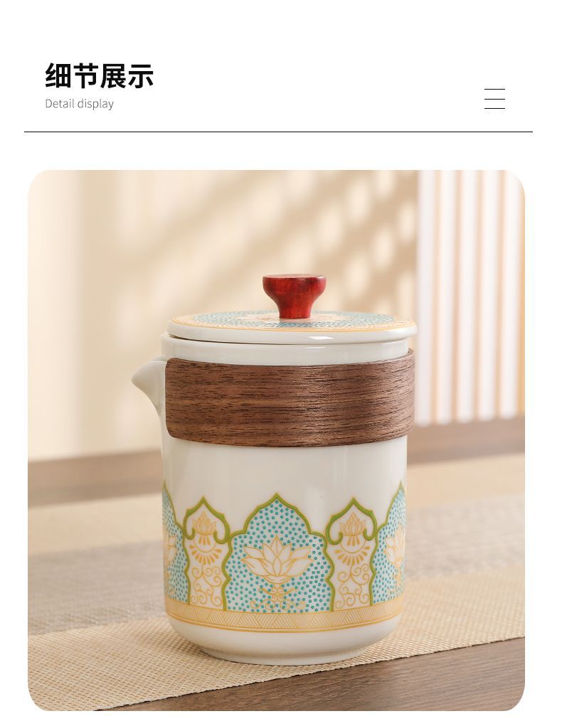 Travel tea set, outdoor portable ceramic quick customer cup, business gift, company event practical souvenir pic 12