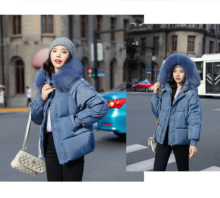 New winter cotton-padded jacket, thickened cotton-padded jacket, down cotton-padded jacket for women, short Korean-style fitted hooded bread jacket pic 31