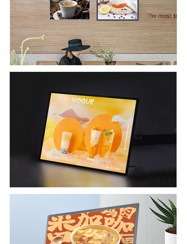 Cross-border wholesale LED pull-out light boxes, led ultra-thin advertising boards, snack bar elevator poster light box processing pic 8