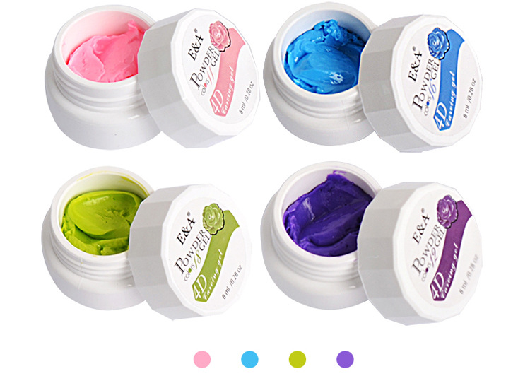 E&A 4D Stereoscopic Phototherapy Nail Art Carved Clay Carved Flower Glue 24-color exclusive for export pic 18