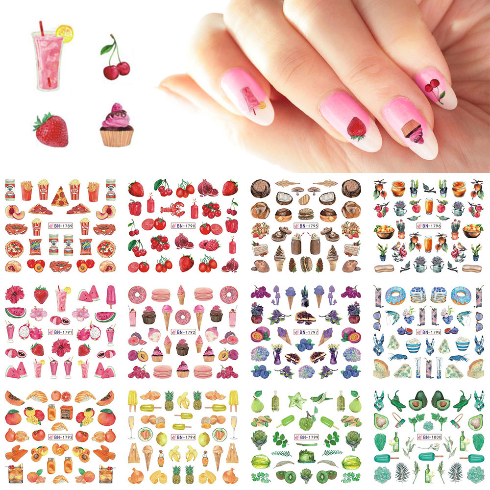 New cross-border nail stickers for ins Spring and summer: Colorful floral, fruit, butterfly, fresh watermark nail stickers pic 6