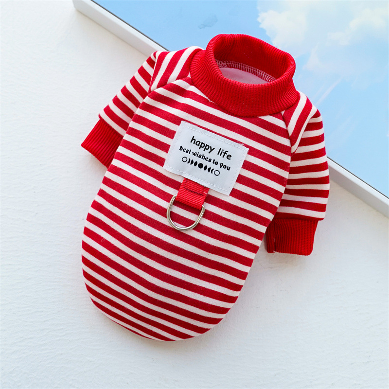 Pet autumn and winter warm striped sweatshirts, Teddy bichon Frise dog and cat clothes, small and medium-sized dog manufacturer wholesale supplies pic 18