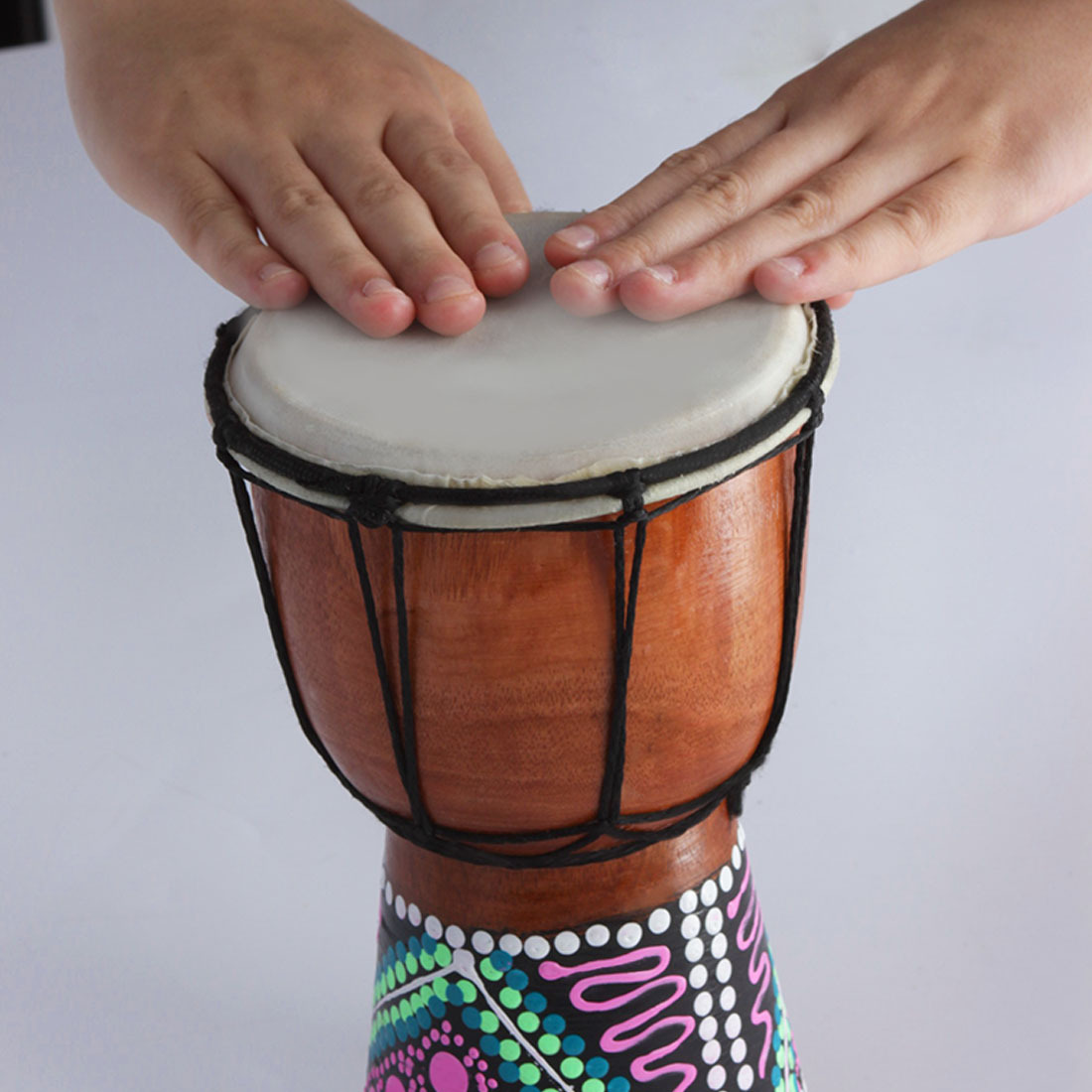 Wholesale handcrafted 4-inch African drums for children, adults, beginners, Lijiang hand drums, percussion instruments, 4-inch African drums, random pic 19