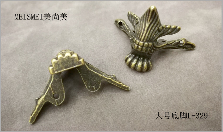 Antique base furniture, hardware base, wooden box, gift box, corner guard, alloy base, bronze color base, 1.2cm-3cm pic 17