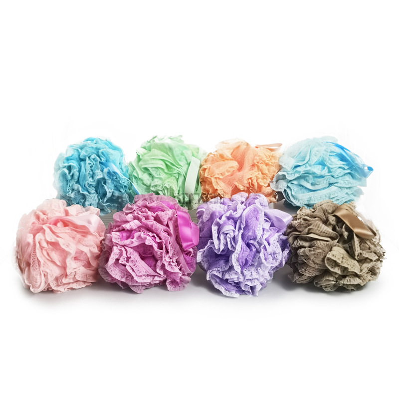 Bath ball manufacturer recommends a new Korean version 60g large lace-trimmed soft bath flower bath ball. Various styles can be customized pic 8