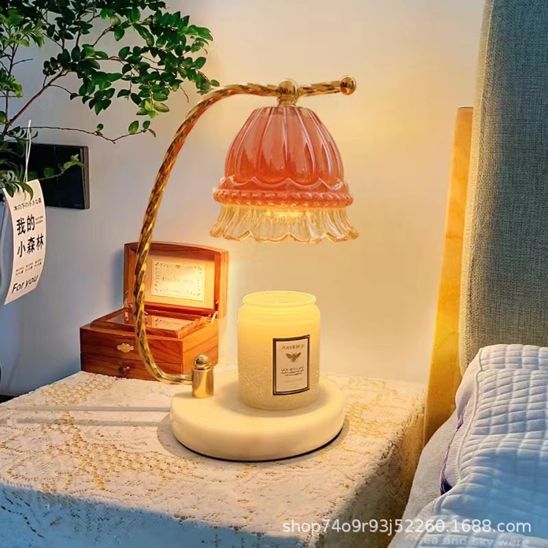 Nordic melting wax lamp, light luxury melting candle lamp, table lamp, bedroom, ins girl bedside lamp, romantic Internet celebrity scented candle lamp pic 9