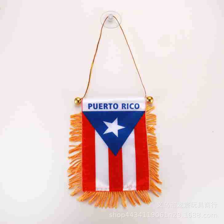 我爱耶稣汽车小挂旗世界各国迷你小锦旗8*12cm双面流苏吸盘交换旗详情3