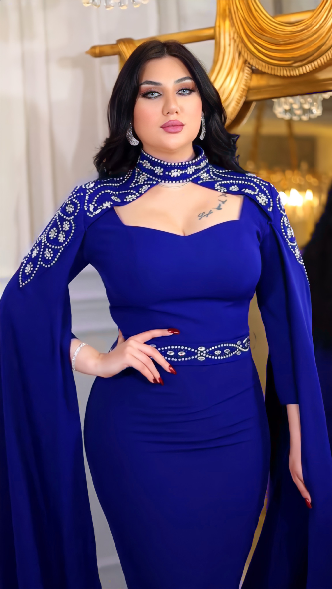 Dubai 2024 Saudi Arabian dress, cross-border Middle East Arab clothing, diamond-encrusted dress, long robe skirt pic 7