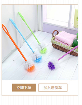 Factory direct supply of plastic long-handled cleaning brushes, no blind spots, toilet brushes, toilet brushes, household utensils wholesale pic 7