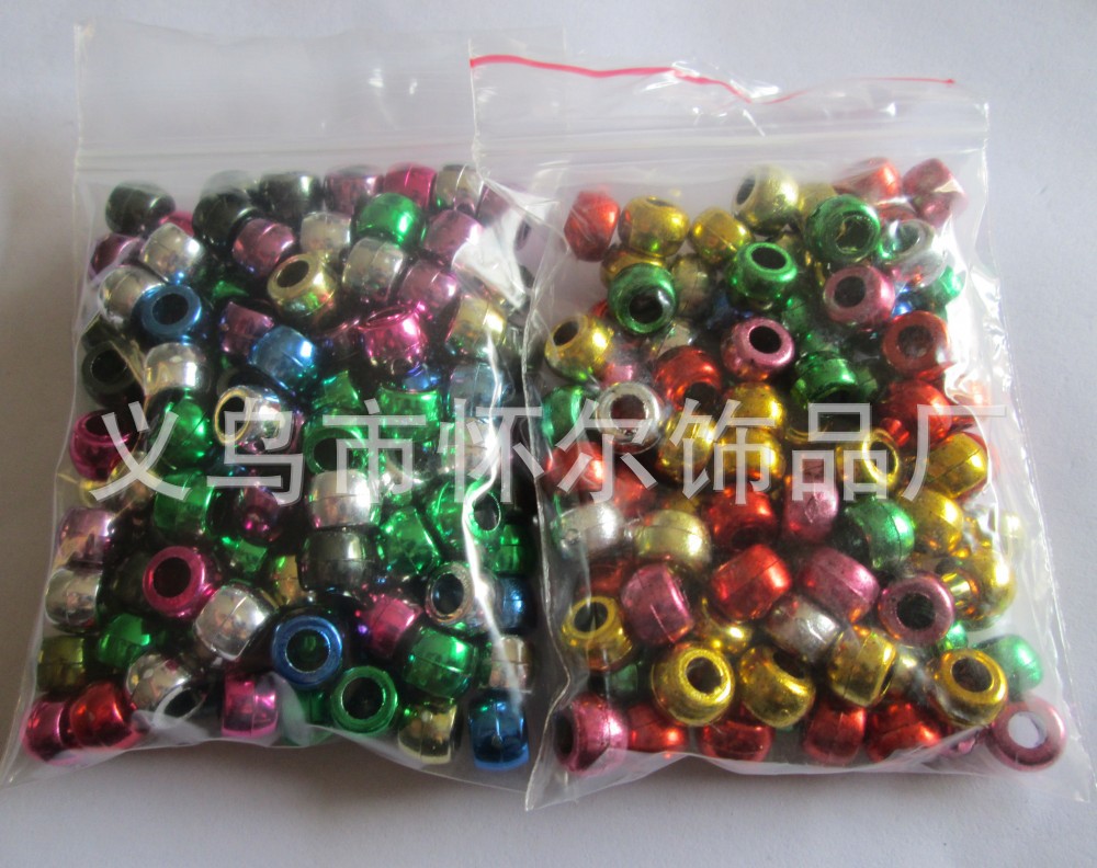 CCB电镀大孔珠 吊孔 塑料珠子合金配件 异形花 五角星 桃心珠子详情6