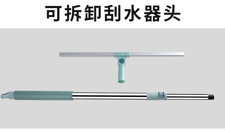家用52cm推水刮地刮不锈钢扫把 商用硅胶胶条一冲即净免手洗地刮详情3