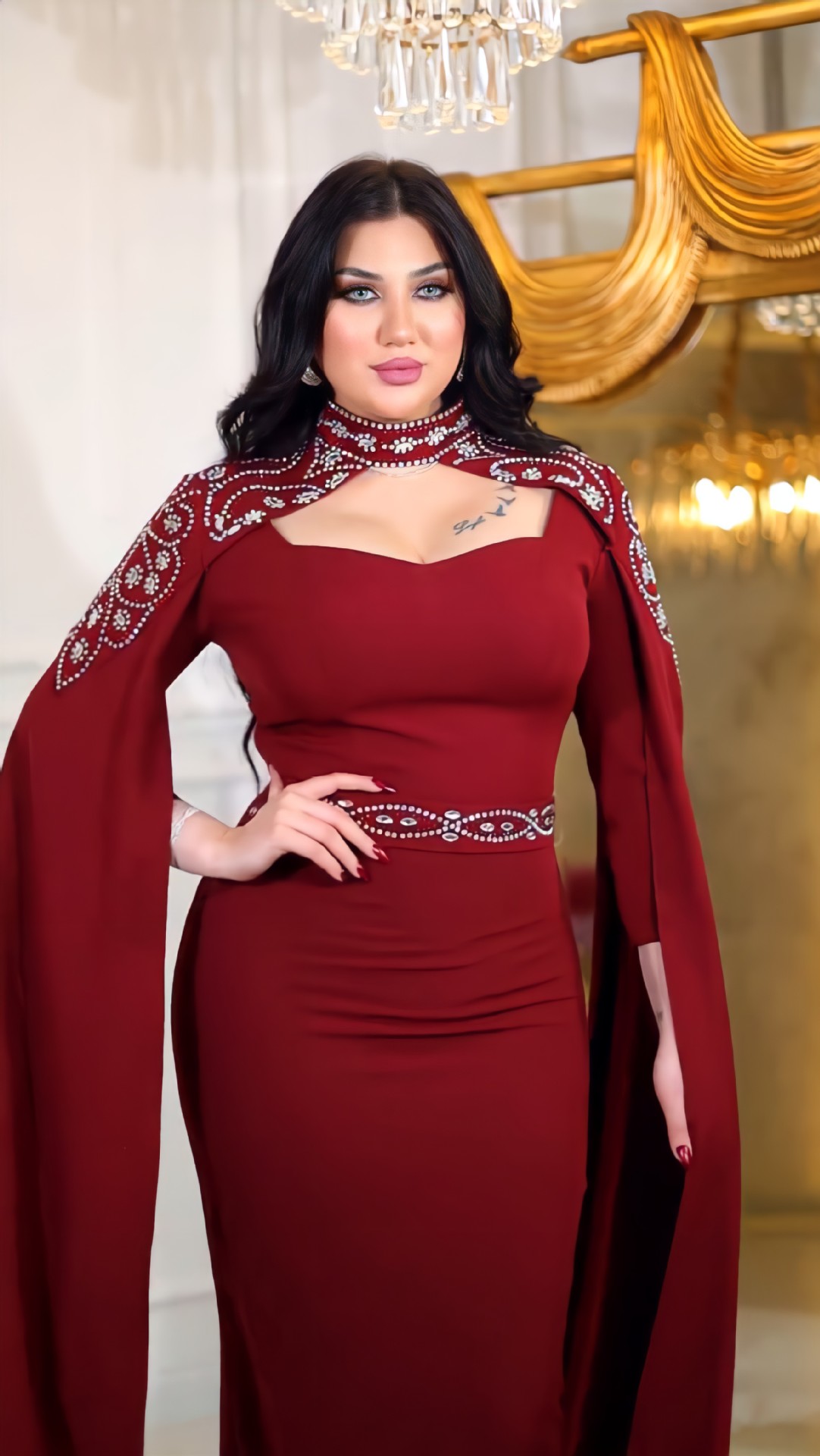 Dubai 2024 Saudi Arabian dress, cross-border Middle East Arab clothing, diamond-encrusted dress, long robe skirt pic 20