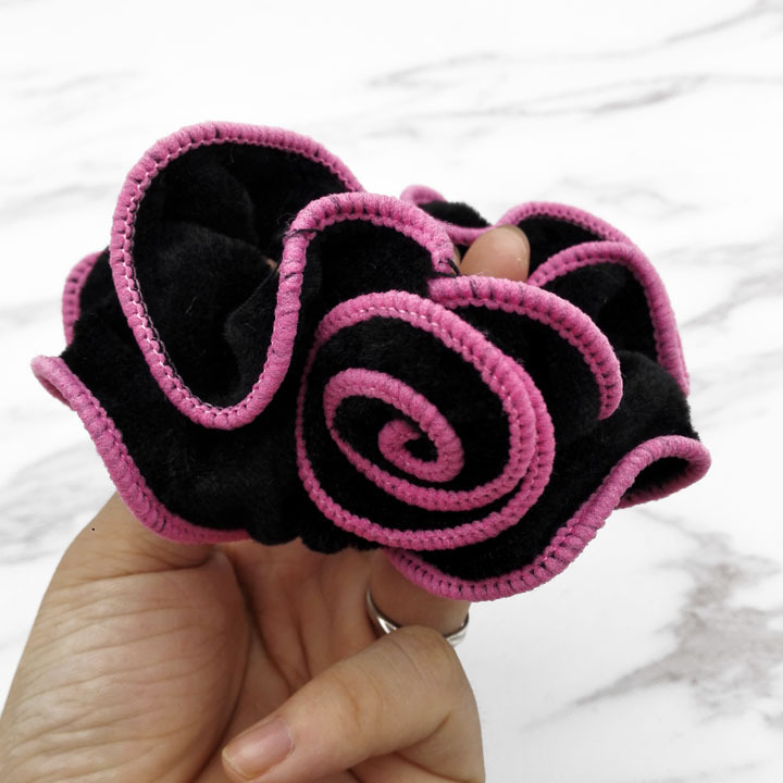 A3743 velvet three-rose hair tie, thick hair rope, hair accessory, hair flower bun, two-yuan store accessories wholesale pic 6