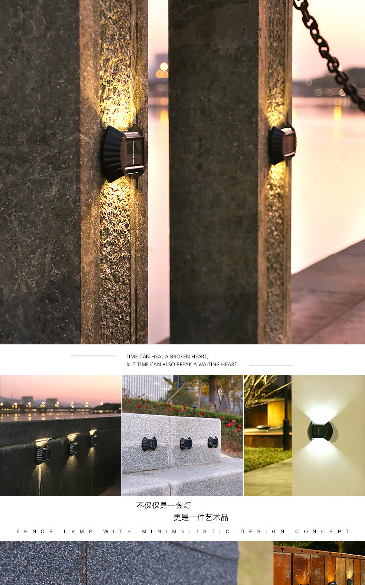 New solar-powered outdoor courtyard lamps for yard and garden decoration and wall washing, with top and bottom luminous atmosphere wall lamps pic 36