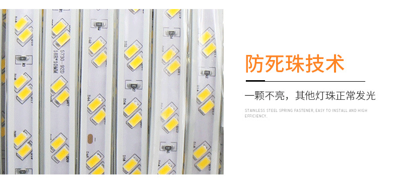 The manufacturer sells 5730 high-voltage 220v light strips, 120 beads slanted double-row all-copper core indoor and outdoor silicone led light strips pic 14